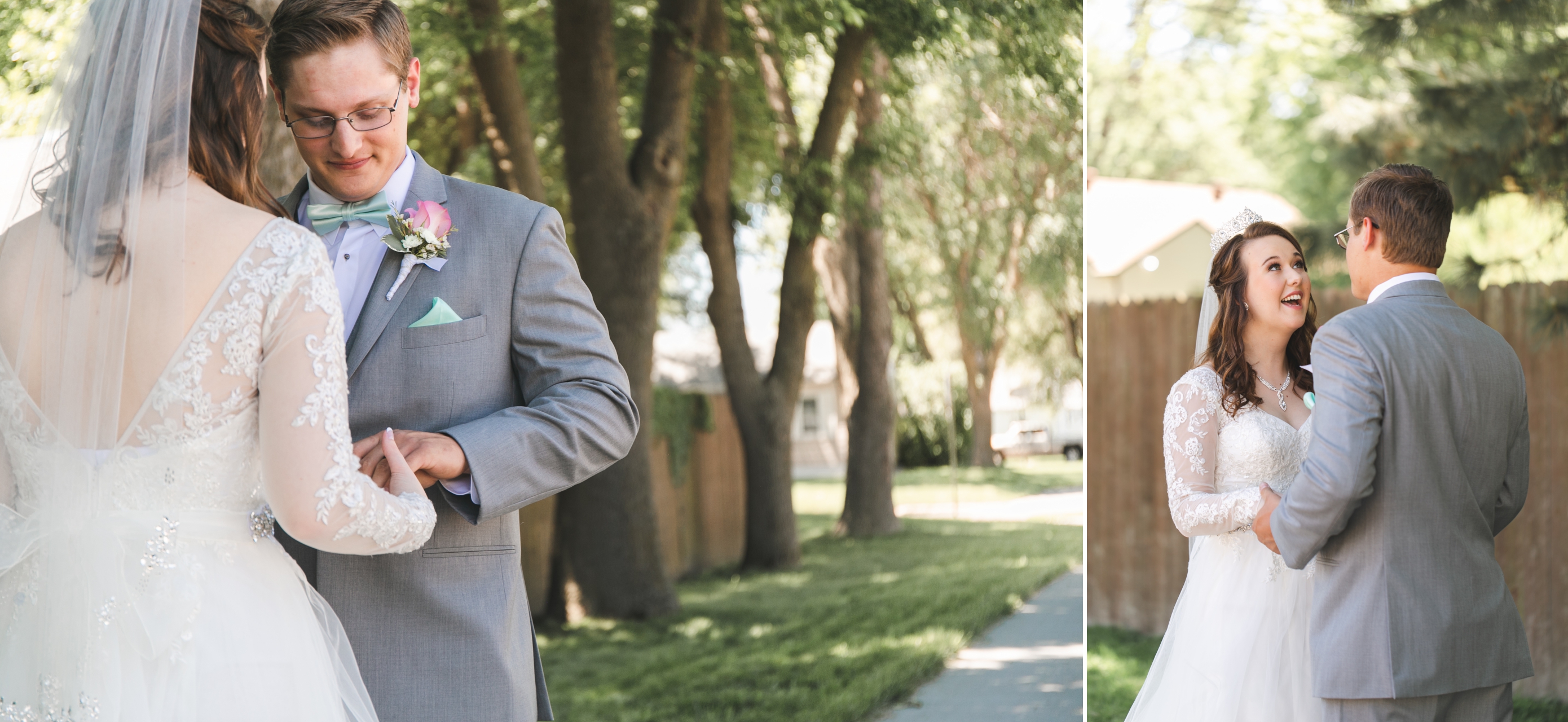 First look of couple on their wedding in Boise Idaho