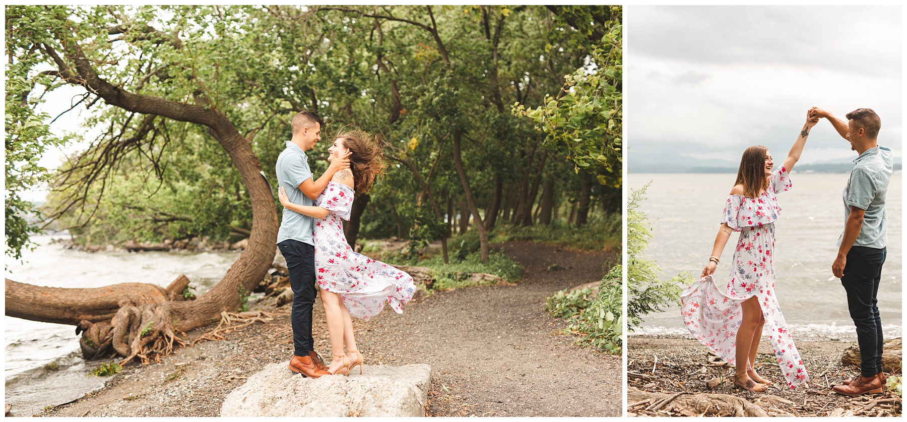 Courtney and Tyler's engagement photo shoot at Long Dock Park in Beacon NY