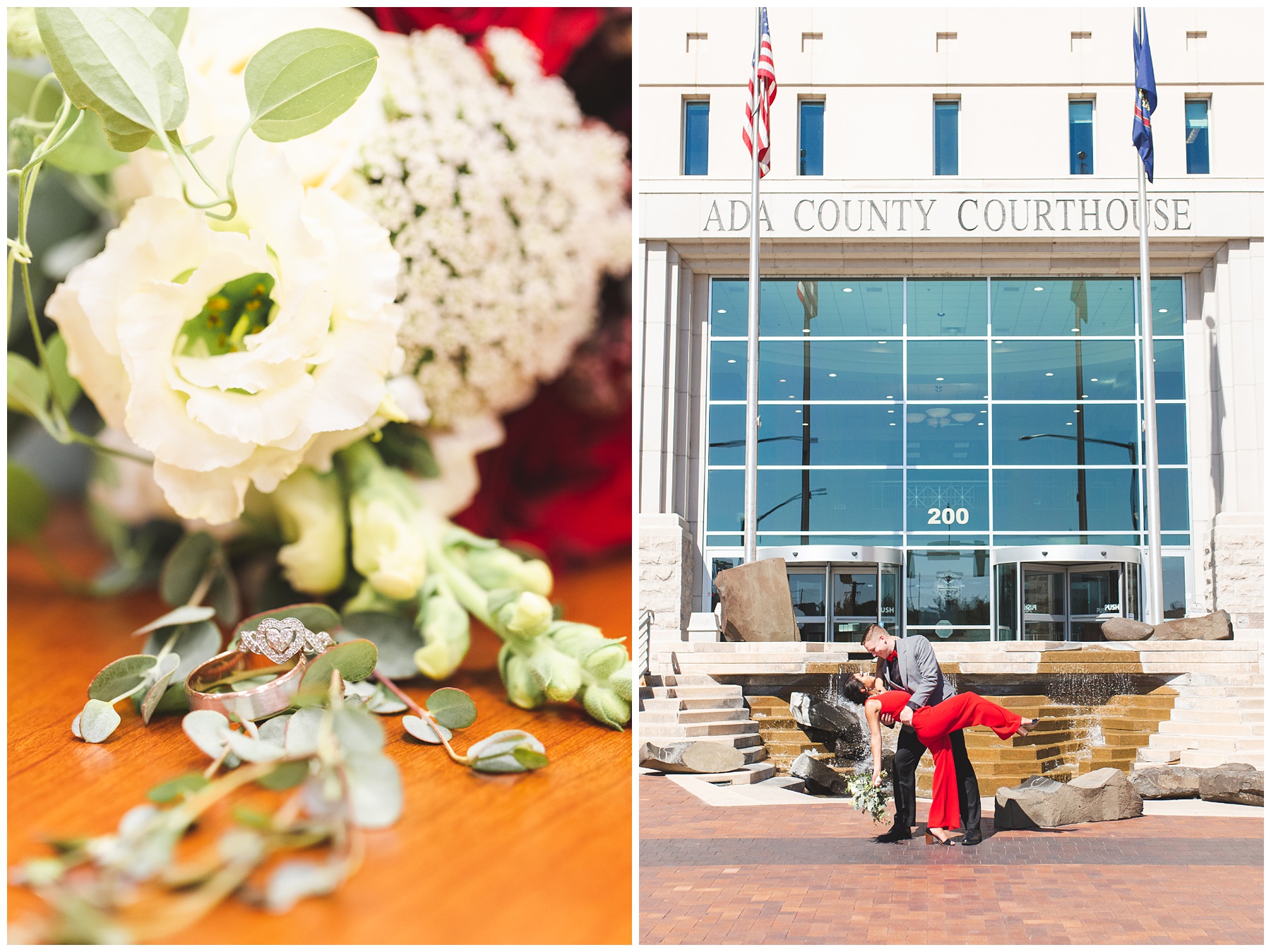 Natural light courthouse wedding photograph by Miranda Renee Photography