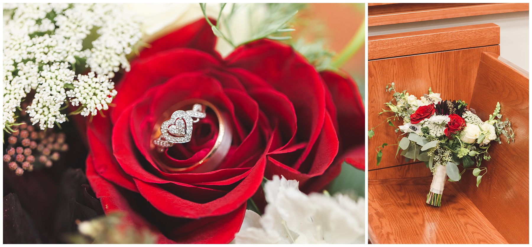 Courthouse wedding in Boise, Idaho red rose with heart-shaped diamond ring