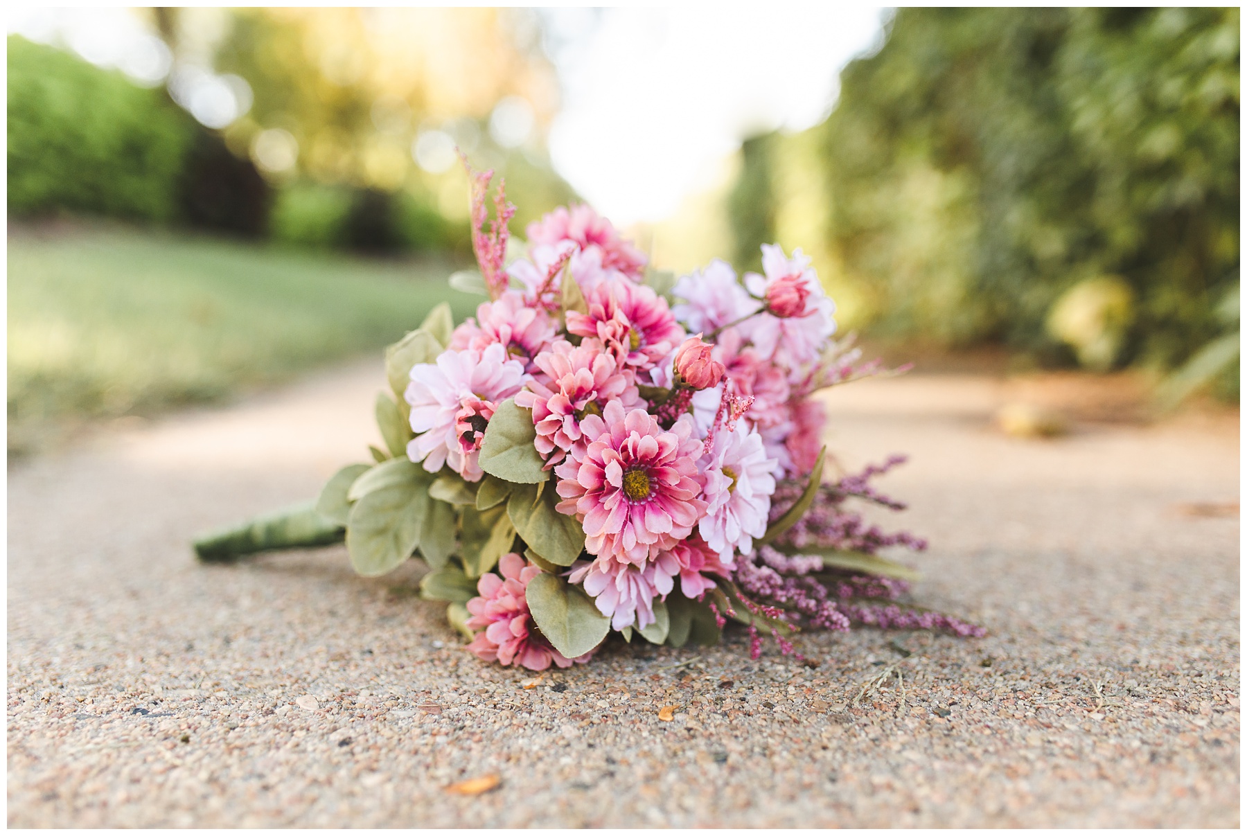Bouquet on a path