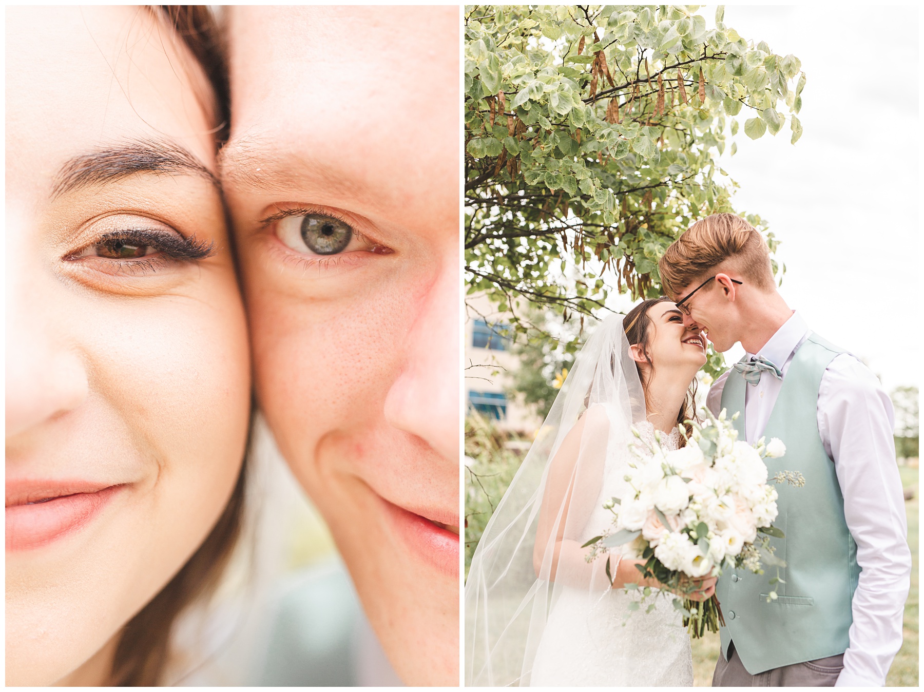 Instagram eye trend with bride and groom Cloudy wedding day