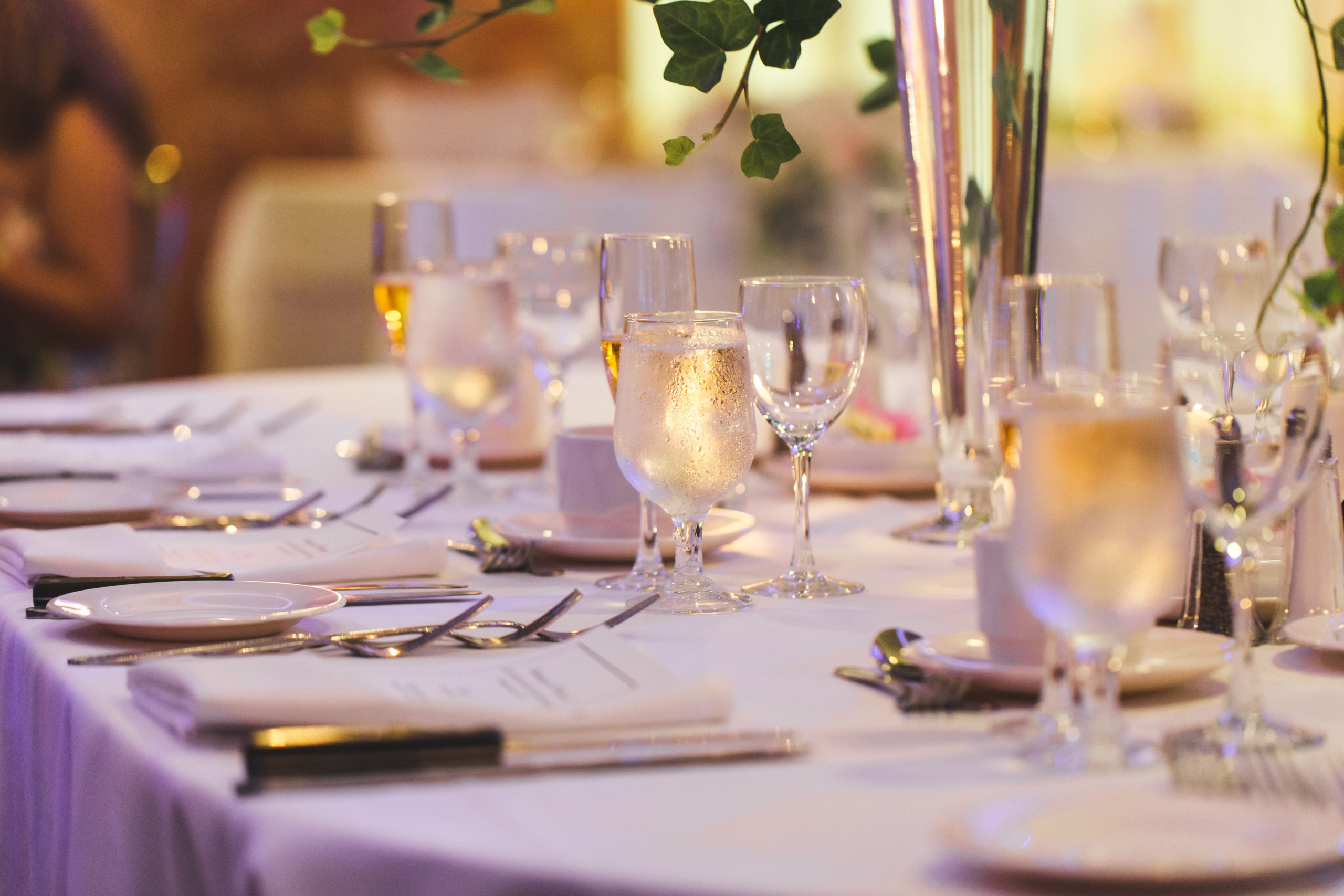 A tip for a photogenic wedding is stemware