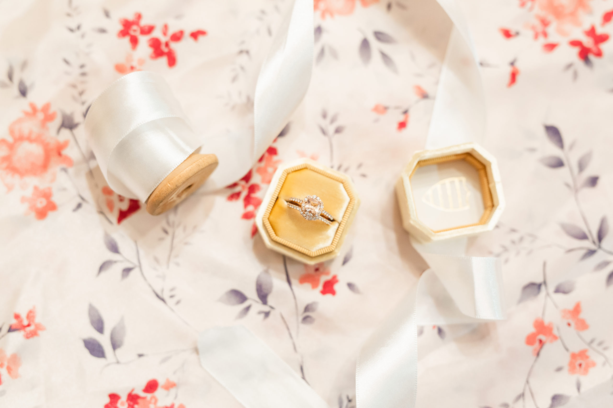 a photogenic wedding is all about the details, velvet ring box for wedding rings