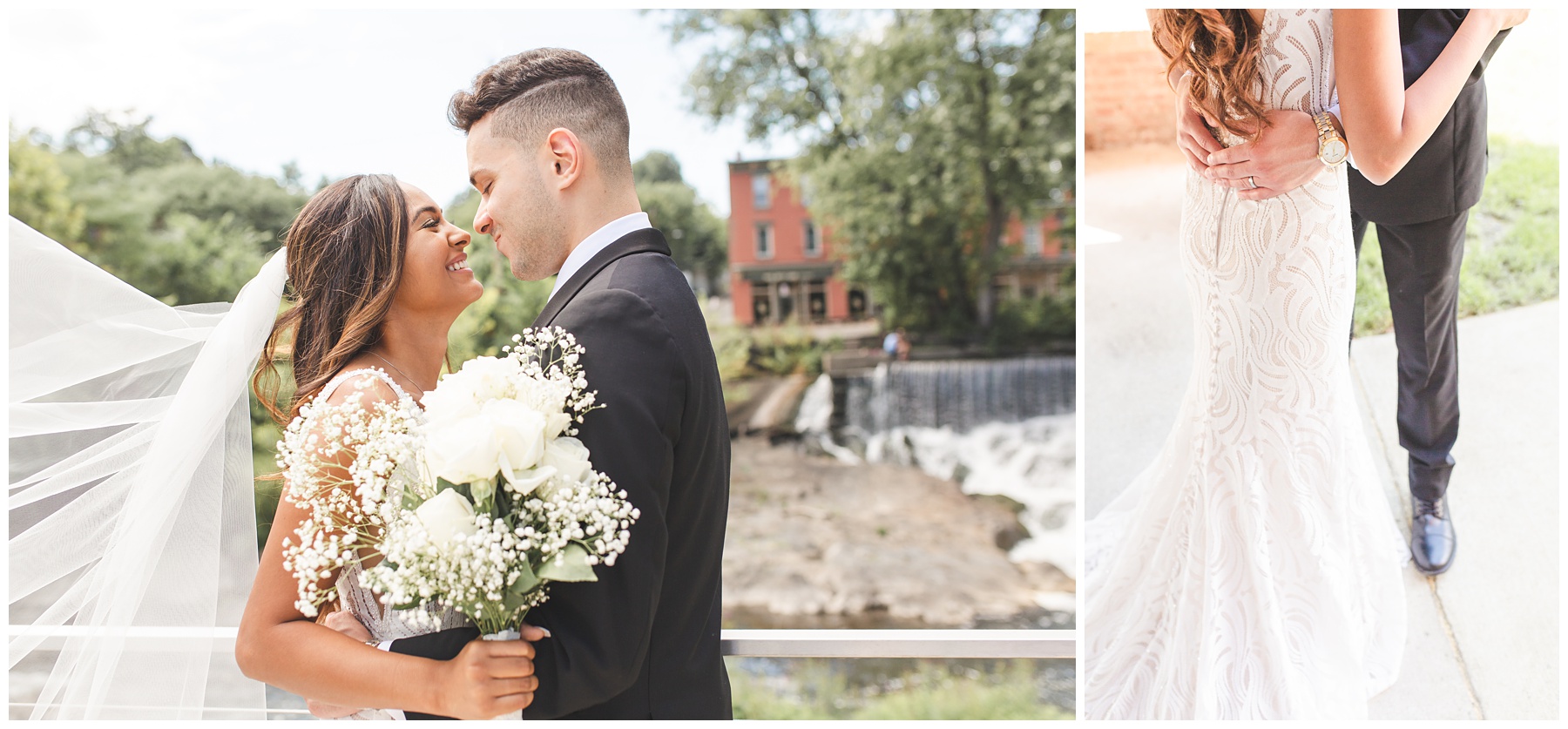 candid images of bride and groom in natural light gold and cream wedding