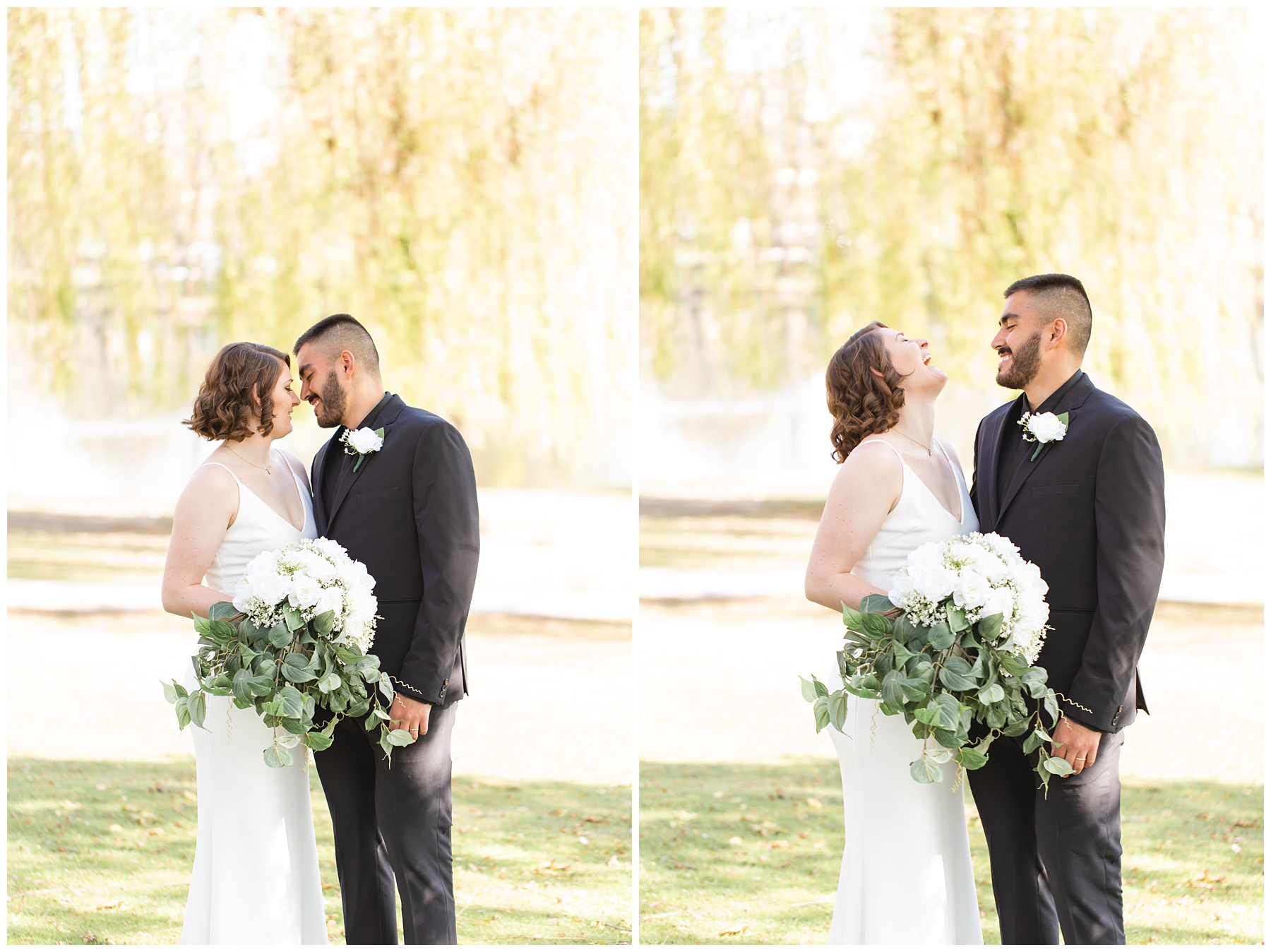 bride and groom eloping in Boise Idaho natural light photographer Miranda Renee
