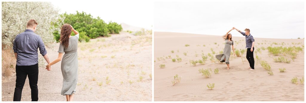 dancing at the bruneau sand dunes in Boise Idaho