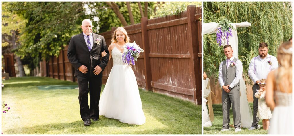 ceremony processional in Boise Idaho Natural light wedding