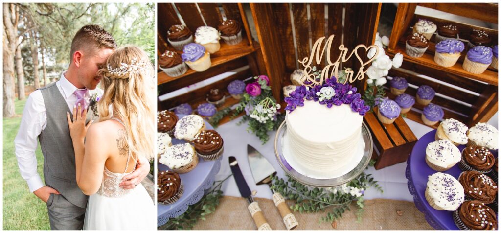 cake table set up Natural light wedding photography