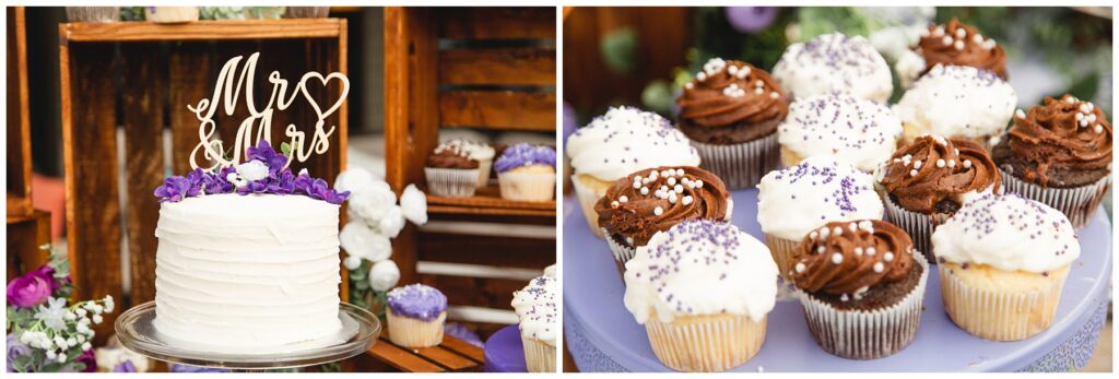 chocolate and vanilla cupcakes and bridal cake for boise idaho wedding