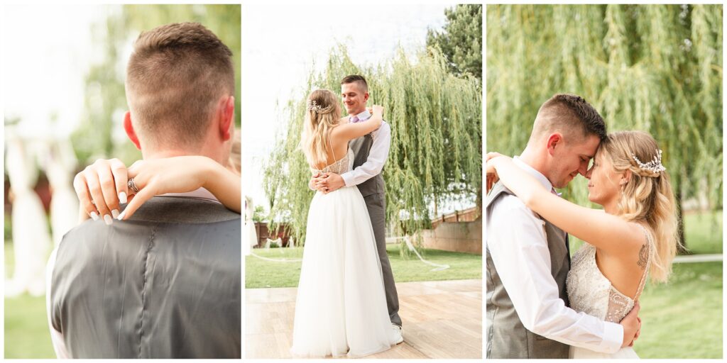 bride and groom's first dance at their Natural light wedding