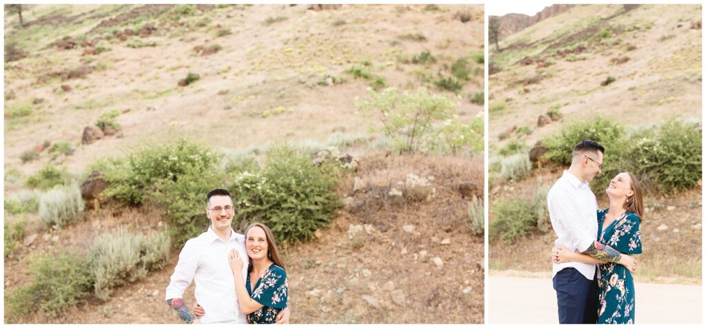 couple in the boise foothills Sunset photo session