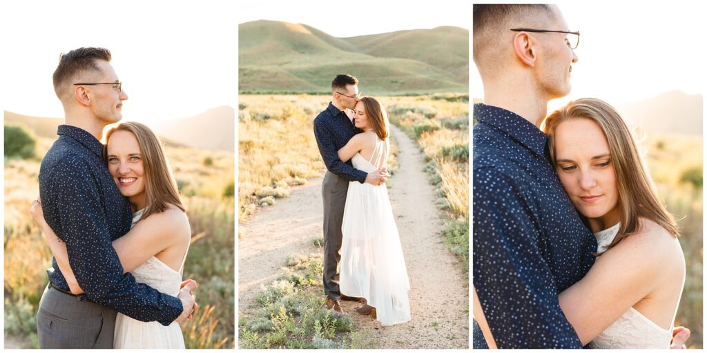 Sunset photo session with bride and groom in Idaho photo by Miranda Renee Photography