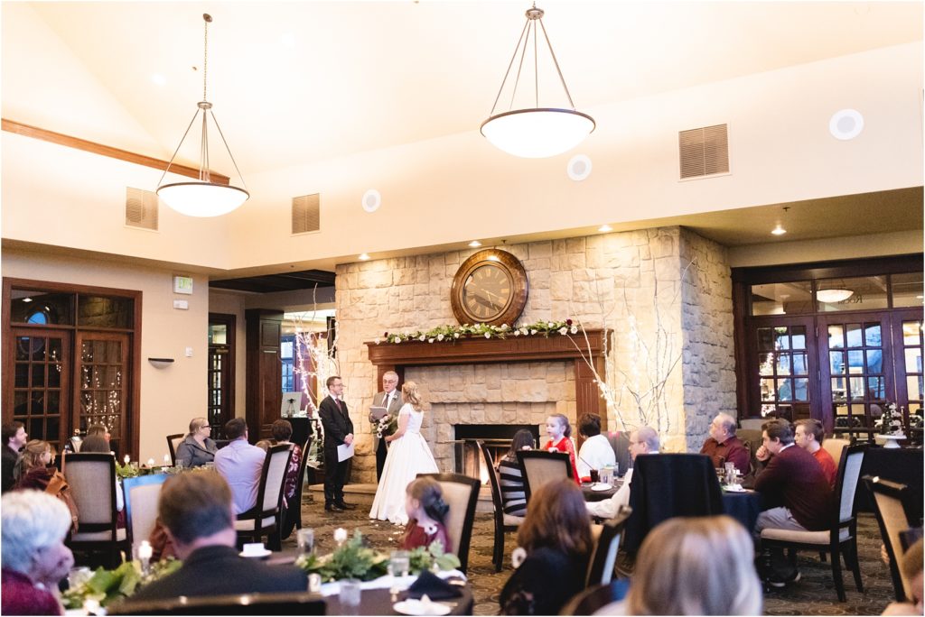 Bride and groom getting married at the Spurwing Club in Boise Idaho. photo by Miranda Renee Photography