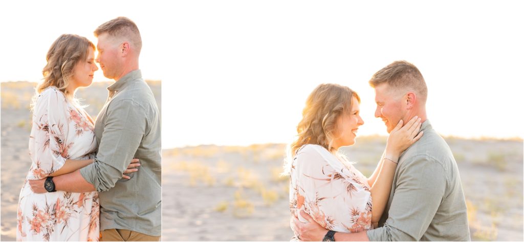 Natural light and candid couple at the sand dunes. Photo by Miranda Renee Photography