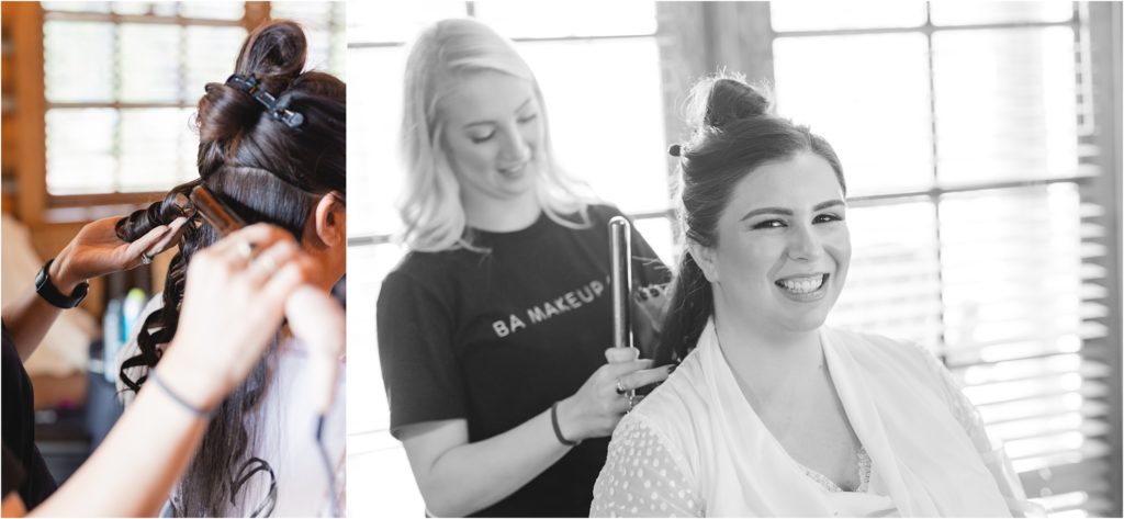 ba makeup company doing bride's hair