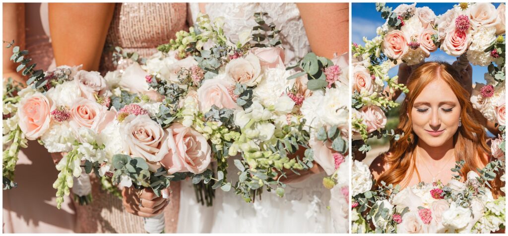 blush and ivory wedding flowers photos by miranda renee photography