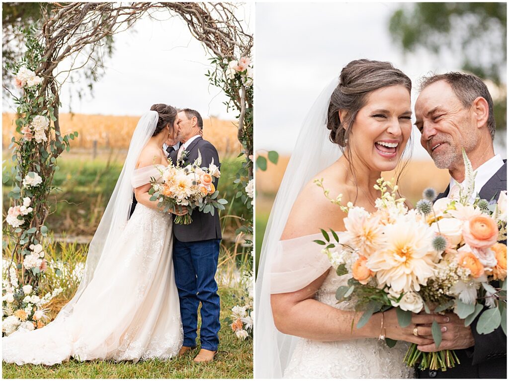 first kiss as mr. and mrs. on a Private Idaho Ranch