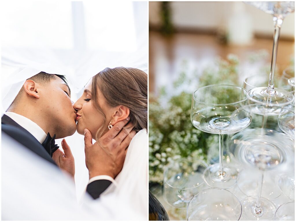 champagne tower Whimsical Spring Wedding at The TRICA