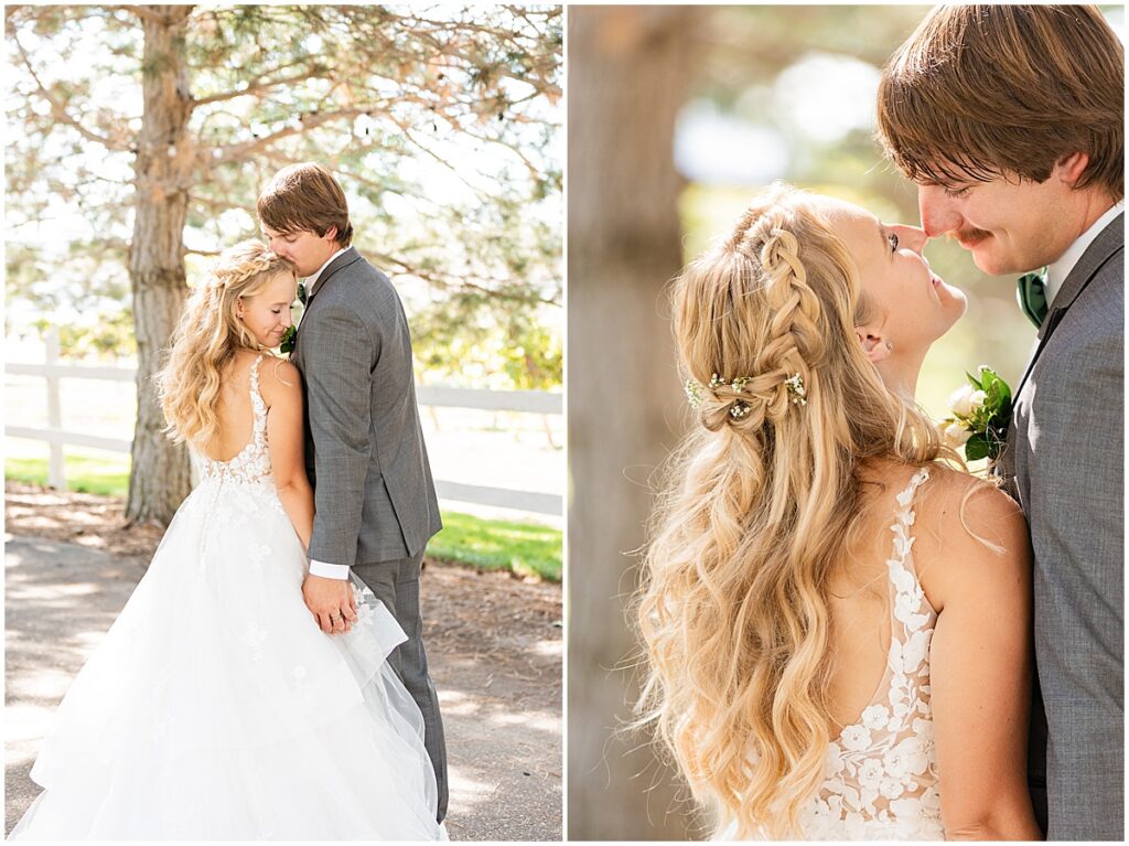 sunset bride and groom portraits