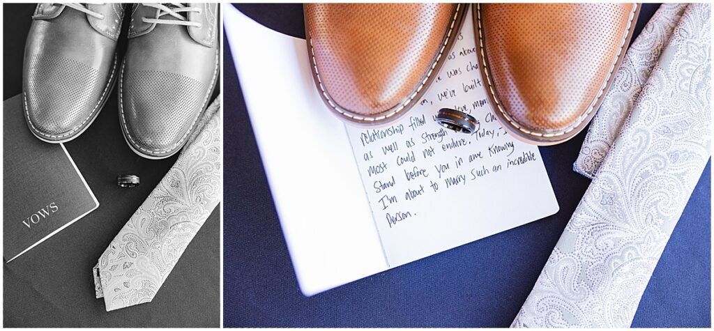 groom's vows and shoes