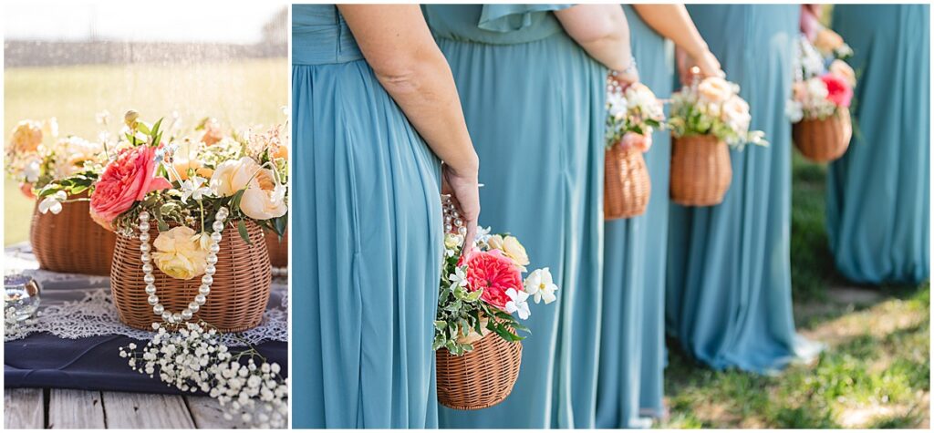 bridesmaids baskets instead of bouquets